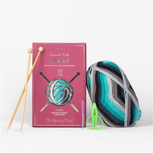 Learn to Knit Scarf Kit with Yarn, Needles & Step-by-Step Video Tutorials (Nebula) | Michaels