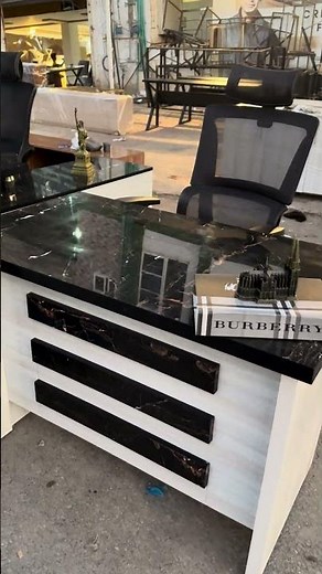 Modern Office Furniture Set | CEO & Staff Table | Glossy Top Design #officefurniture #officetable