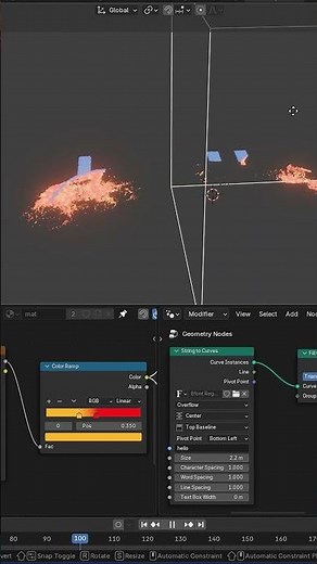 Turning Text into Burning Procedural Particles | Geometry Nodes Simulation (Blender)