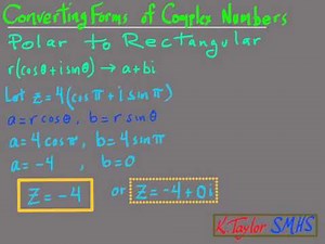 complex numbers: polar to rectangular form