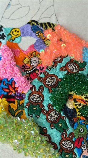 Mini Cynthia & Marge🧸 #handembroidery #beadwork #statementbag #handmade #bagdiy #nickelodeon #art