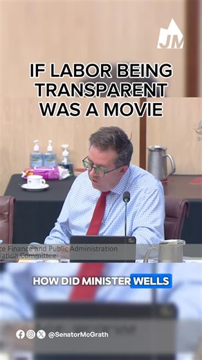Senator James McGrath | If Labor being transparent was a movie… Penny Wong (again) not answering questions 🤬🤯 #AusPol #SenateEstimates #NoTransparency... | Instagram
