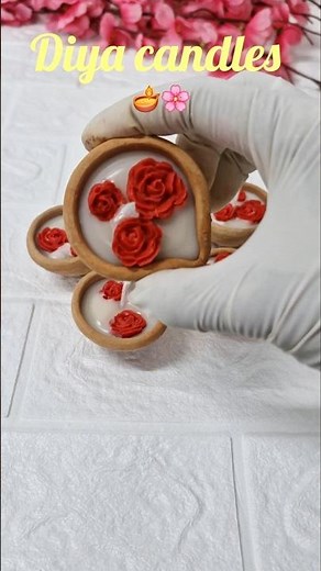 Handmade Diya Candles for Diwali ✨ #candlemaking #diwalivibes