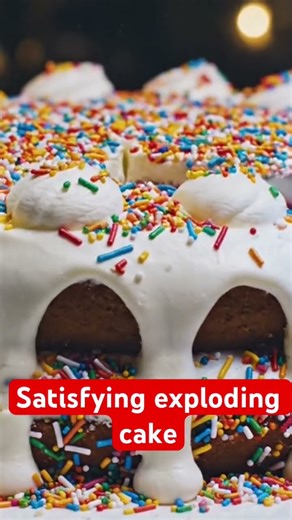 Satisfying, exploding cake 🧁￼