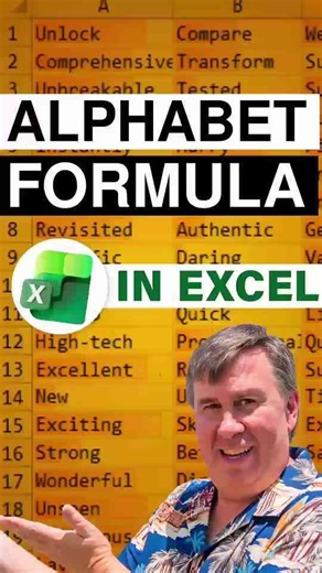 Excel: Generate the alphabet with one formula (upper and lowercase)