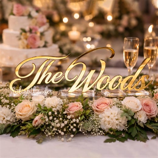 Wedding Reception Desk Sign – Custom Freestanding Mirror Acrylic Name Decor, Personalized Wedding Gift With Base - Etsy