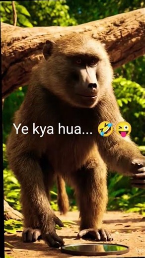 Dar mat.. kabhi kabhi aapna hi refleaction hota ha. 🤣😂😜#funny #monkey #trending #shorts #viral