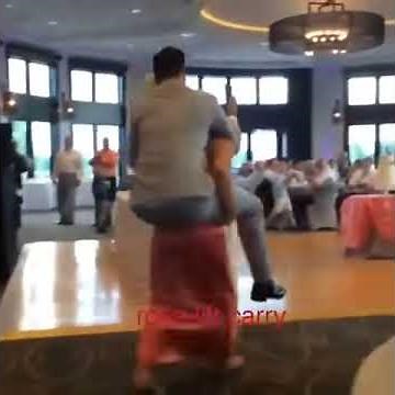 Lift and carry bride stronger than groom