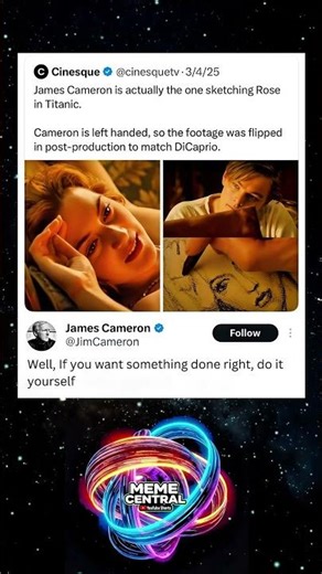 James Cameron is actually the one sketching Rose in Titanic