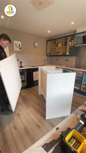 Watch us build and wrap a breakfast bar! 🥞 #kitchenwrap #kitchenwrapping #homedecor #kitchendesign #smallbusiness