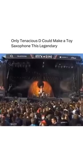 How Songs Are Created on Instagram: "Tenacious D delivered pure rock chaos at Rock am Ring — and the crowd went wild when Kyle Gass busted out the Sax-a-Boom!  While Jack Black worked his signature stage magic, Kyle dropped a hilarious yet epic solo on a toy sax that had the entire festival jumping. Only Tenacious D could make this moment both comedic and iconic."