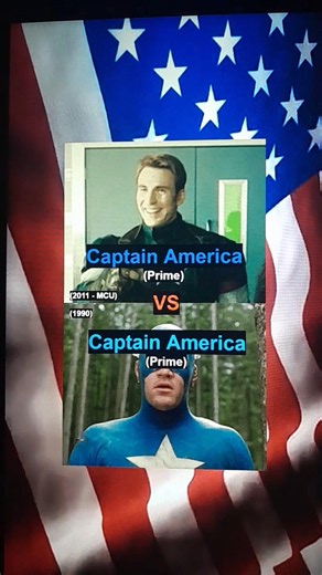 (MCU) Captain America vs (1990) Captain America (250 years of 4th July) #marvel #captainamerica #mcu