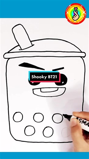 Coloring BT21 Shooky Doll | Boba BT21 Drawing Tutorial