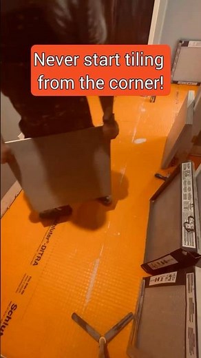 Follow @bui‪@luc_construction‬ver start from the corner! Center tiles with the door. Dry layout first.