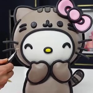 593K views · 9.3K reactions | Adorable Duo: DIY Hello Kitty x Pusheen Cake Creation | Zoe's Fancy Cakes | Facebook