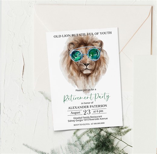 Lion Retirement Invite Template, the Legend Has Retired Party, Editable Retirement Celebration Invitation, P83 - Etsy