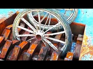 Heavy shredder machine ! Shredding unexpected solid metal scrap