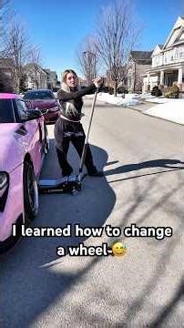 I learned how to change a wheel 😅 #cars #automobile #cartok #cargirl #carenthusiast #supra #pinkcar