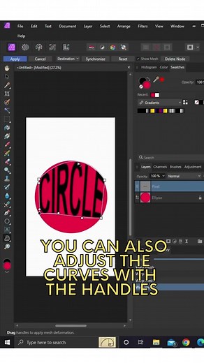 WARP TEXT INTO A SHAPE IN AFFINITY PHOTO 2 - MESH WARP TOOL