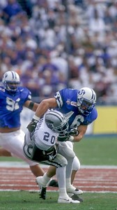 18K views · 320 reactions | BYU's first & only New Year's Day game, a win over the 14th ranked team in the nation, & a fourth quarter come back. The 1996 Cotton Bowl vs Kansas State had it all. Relive this Cougar Classic now. #BYUFootball #GoCougs | BYUtv Sports Nation | Facebook