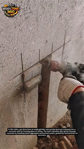 Concrete Wall Chasing with Angle Grinder - How It Works & Productivity Impact