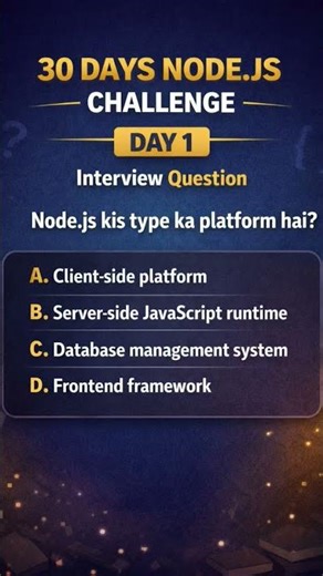 Node.js Interview Question 🔥 | MCQ for Developers | #NodeJS