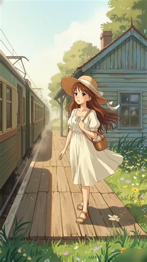 A Random Train Ride… That Turned Into Something Beautiful | Ghibil ASMR #Shorts #Cartoon #Anime