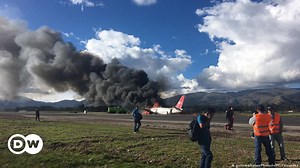 Peru plane ablaze