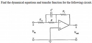 Find the dynamical equations and transfer function for the foll... | Filo