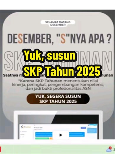 - SKP Tahun 2025 - “Memasuki bulan Desember, ada satu hal yang harus dilakukan oleh para ASN: menyusun SKP tahunan. Kalau kamu belum mulai, video ini adalah tanda untuk segera bergerak.” Yuk, selesaikan SKP Tahun 2025. #SKPASN #SKPTahunan #ASNBerAKHLAK #pemkotjambi #Widyaiswara