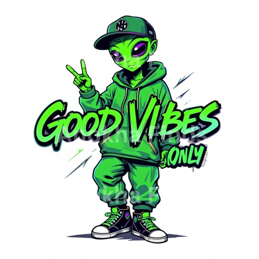Streetwear Alien PNG: Good Vibes Graffiti (digital Download)   PDF   Svg Download - Etsy