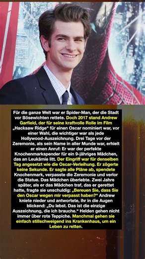 Der Held, der den Oscar für ein Leben opferte