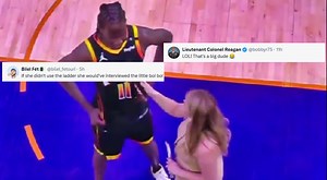 VIDEO: Suns Reporter Amanda Pflugrad Uses Step Ladder To Interview 7-Foot-3 Bol Bol, And Fans Can’t Stop Laughing