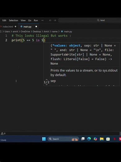 This Looks Illegal But Works #shorts #python