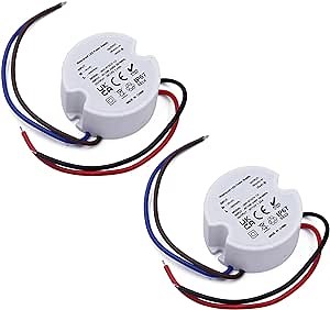 IP67 12V LED Driver Transformer, 12V LED Transformers, 15W 1.25A Used for Under Cabinet Light, LED Strips, 2-Count