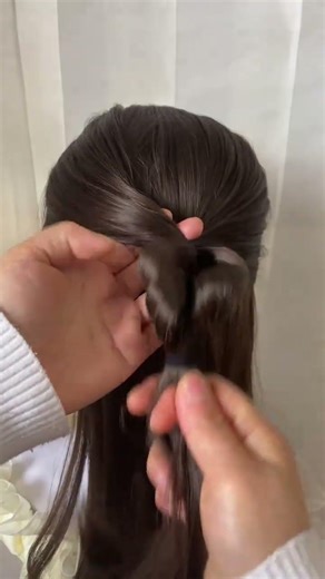 A simple and super beautiful bow hair with a leather band#Hairstyle course#Compile and dis