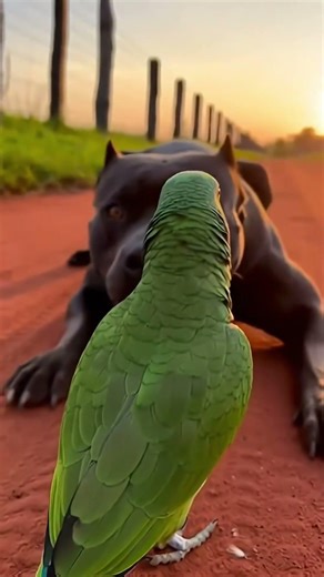 Fearless Parrot Taunts Pitbull 😱🦜 | You Can’t Catch Me!