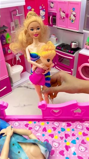 Satisfying With Unboxing Barbie Bed Toys, ASMR Video #shorts