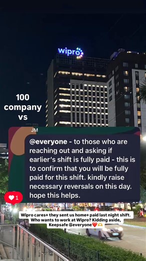 Not to brag, just grateful! 🥺 It’s sad to hear some BPO companies already announcing a return to business right after the earthquake 😩. At times like this, employees’ well-being should be the top priority. We may be replaceable at work, but in the hearts of our loved ones, we are not. Thank you, Wipro❤️ #Wiprocares #keepsafeeveryonegodbless #BPOCareers | Jeralyn O. Maglasang