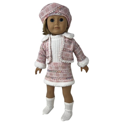 18 Inch Doll Outfit, Pink Tweed Skirt Jacket Set, Fur Trim, American Girl Clothes - Etsy
