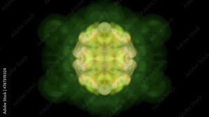 3D animation. green flame of energy, flow of energy. Halloween background. Green stream smoke. Mirror effect. Effects and transitions for videos.