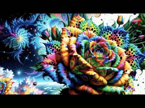 🌹AI Manifest: Kaeidoscopic Flora Visualization | Psychedelic Cosmos Dimension (4K) 🌌