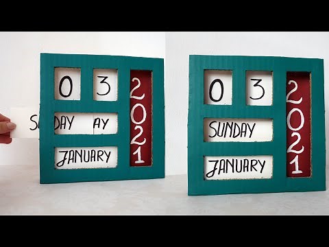 Easy DIY calendar from cardboard | How to make a 2021 desk calendar | Maison Zizou