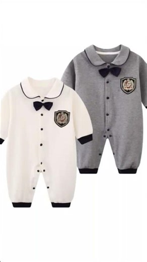 Baby Boy Gentleman Romper Jumpsuit Bow Tie Cotton One-Piece Outfit 0-24 Months