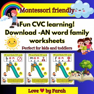 CVC Words Phonics Worksheets: Kindergarten Reading (printable) - Etsy
