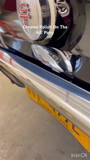 Polishing Chrome On The Classic Mustang #musclecar #chrome #engine #cleancar #classiccars