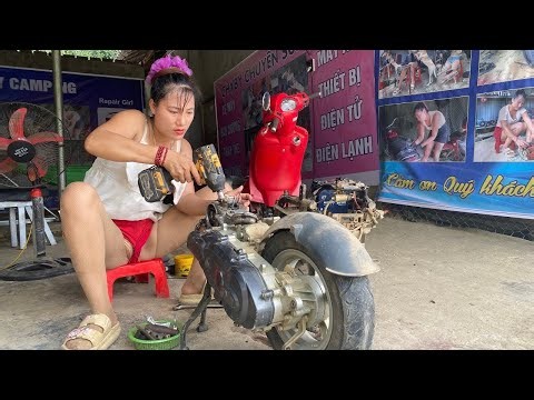 Genius girl repairs a broken transmission and a snapped axle to rescue a truck