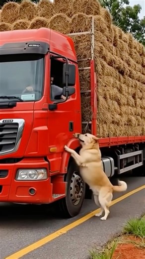 The Heroic Golden Retriever Chasing a Trailer to Rescue Partner. #rescue #shorts #goldenretriever