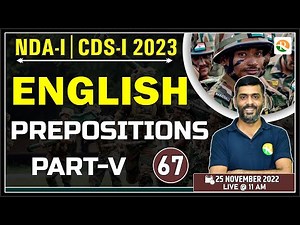 NDA English Classes | CDS English | Prepositions for nda | NDA English Preparation
