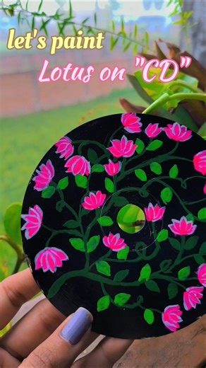 Easy CD painting ideas | Aesthetic craft ideas Reuse old CD #diy #cd #upcycling #shortsfeed #fyp